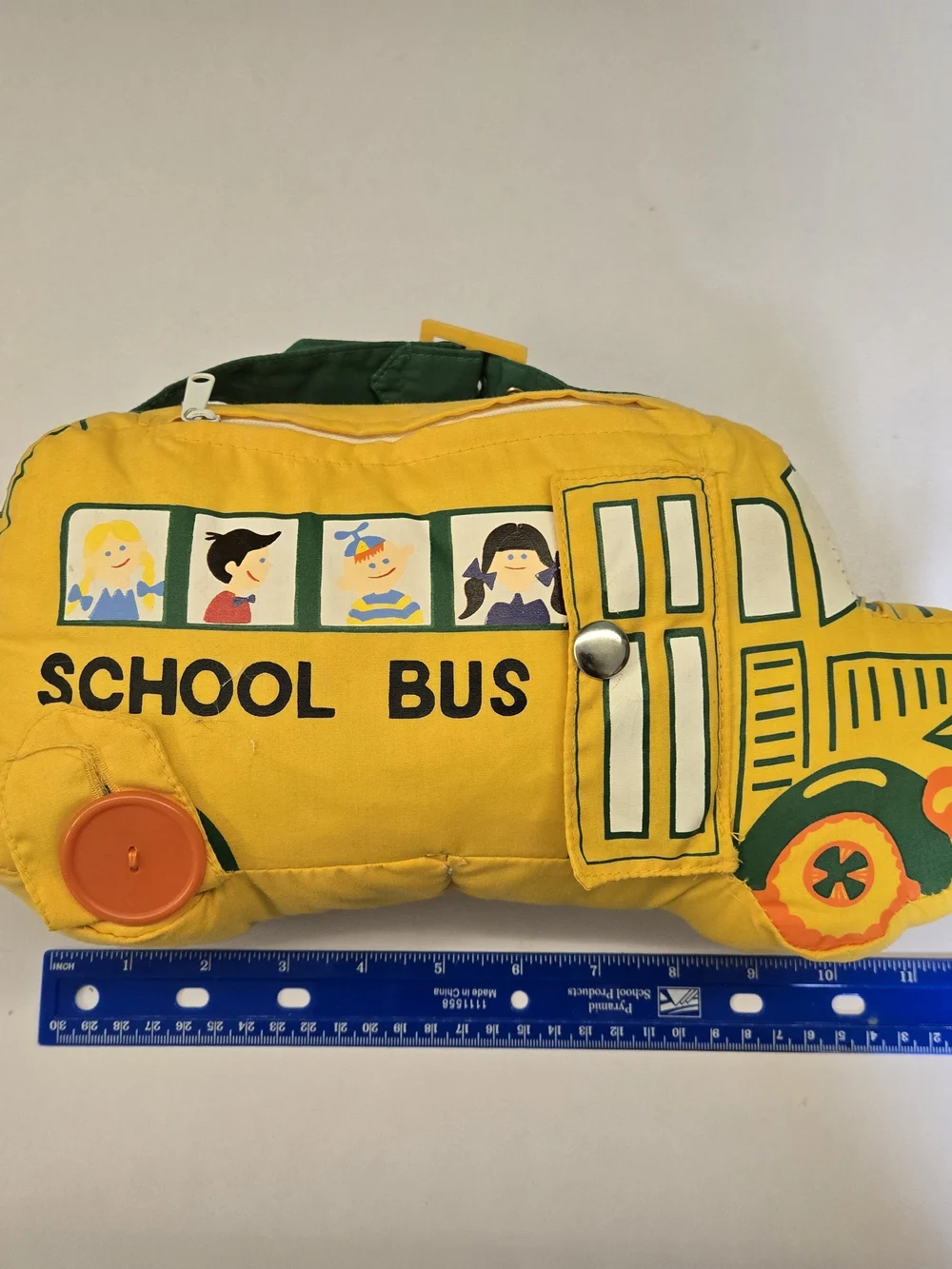 Vintage 1980s AmToy Fun to Learn School Bus Plush - Blank Label